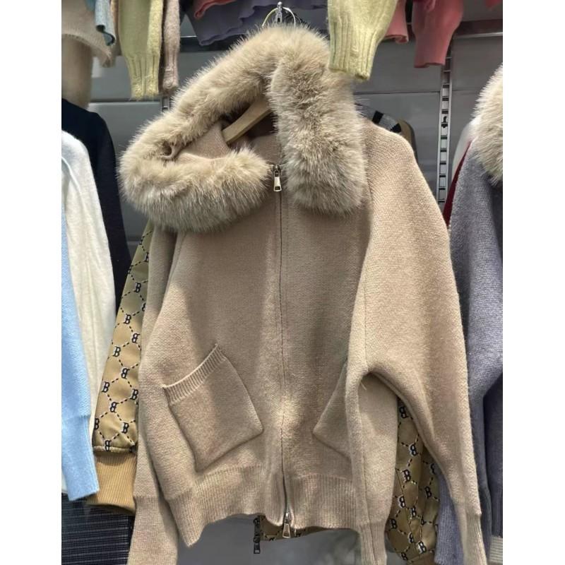 Womens Oversized Hooded Zip-Up Knit Cardigan Winter Thick Soft Acrylic Blend Sweater Coat Loose Casual Style