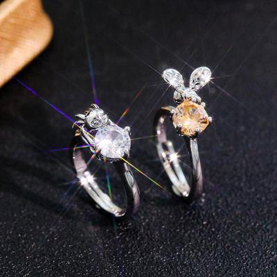 Viya Personality Niche Women'S Zircon Copper Open Ring Women'S Korean Version Trend Index Finger Ring Women'S Jewelry