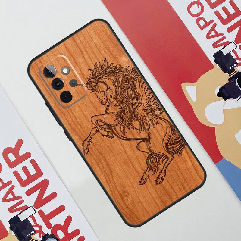 Turtle Elephant Dragon Wood Case For Samsung Galaxy A36 A35 A55 A06 A16 A26 A56 A53 A32 A52 A33 A13 A14 A34 A54 A17 A15