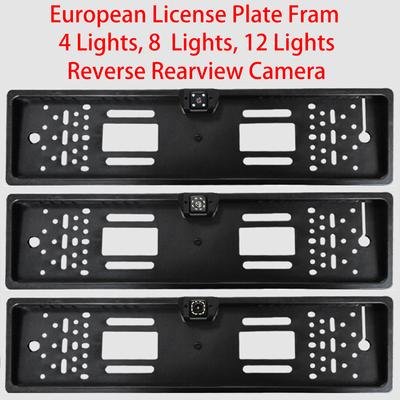 12V Car Rearview Camera 4/8/12LED Parking Sensor CCD High-Definition Image For With European License Plate Frame Rearview Camera