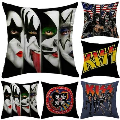 Federa per Cuscino 45x45 per Letto Divano Cuscini KISS Rock & Roll All Nite Party Decorazioni per la Casa Cuscino Custodie Accoglienti Fascia Decorativa Dakimakura
