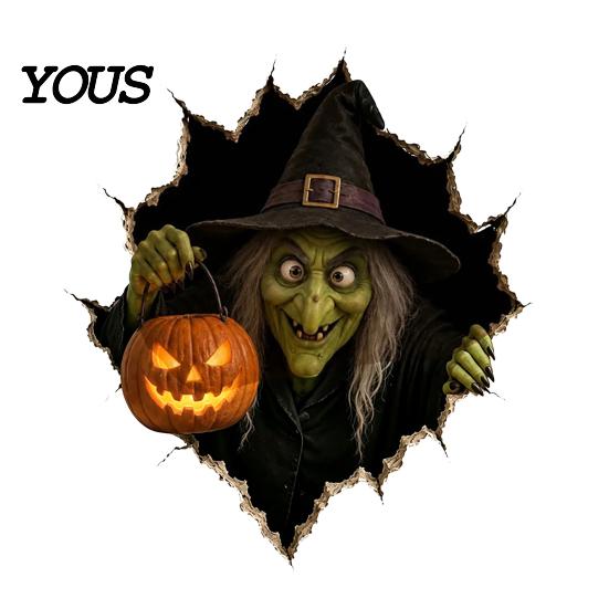 Reusable PVC Stickers for Walls Halloween Break-in 3D Wall Decals, Illusion Effect Spooky Breaking Through Decorative Decals Dormitory Sticker, Horror