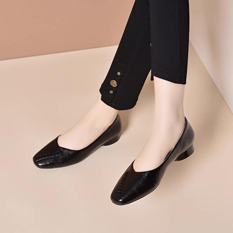 

New Round Toe, Low-heeled, Flat Shoes, Commuter Shoes, One-step Shoes 35