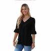 Women's Casual 3/4 Sleeve Tops V-Neck   T-Shirt  Tops