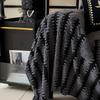 Thicken Graduating Arrows Tuffed Fleece Jacquard Warm Sofa Towel Universal Fluffy Blanket for Living Room Couch Bedding Room