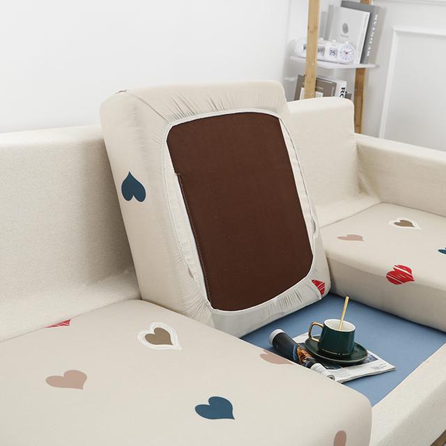 Leaves Stretchy Sofa Furniture Seat Cushion Cover Printed Sofa Cover Half Package Couch Stretch Slipcover Funiture Protector 1 /2 /3 /4 Seater