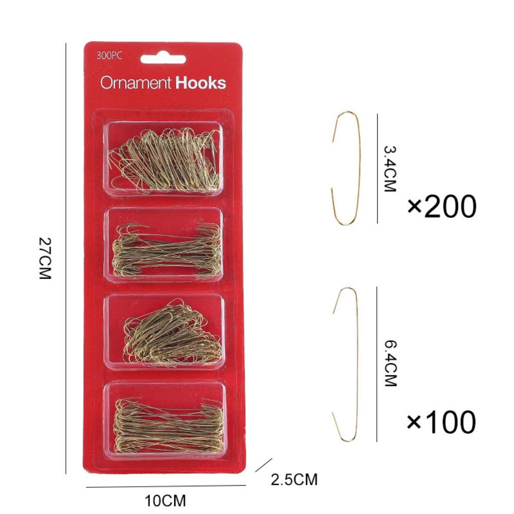 100/150/300Pcs Rustproof Christmas Tree Hook Ornaments 4cm Iron Art Hanger Christmas