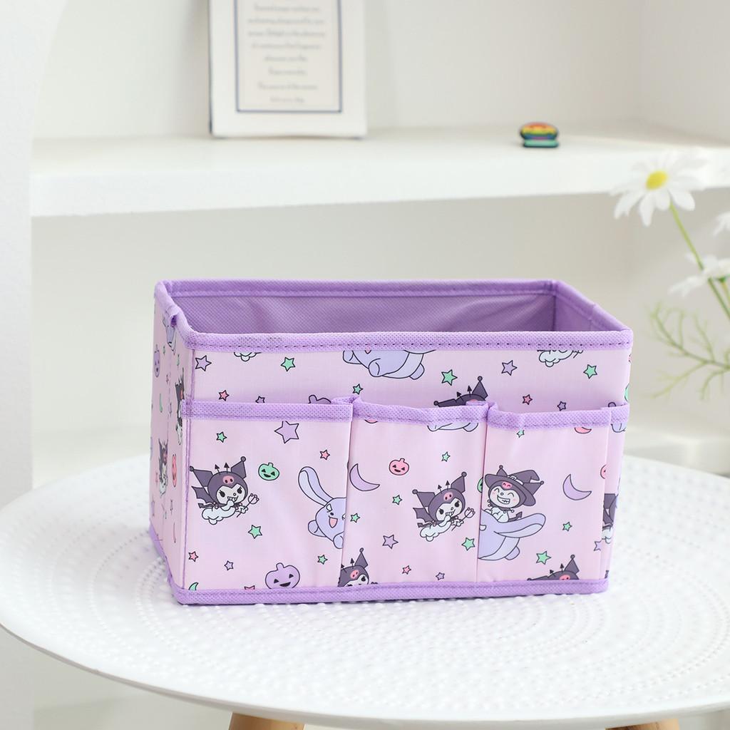Hello Kitty Kuromi Pochacco Pattern Multi Pocket Foldable Desktop Storage Box For Bedroom And Office Organization