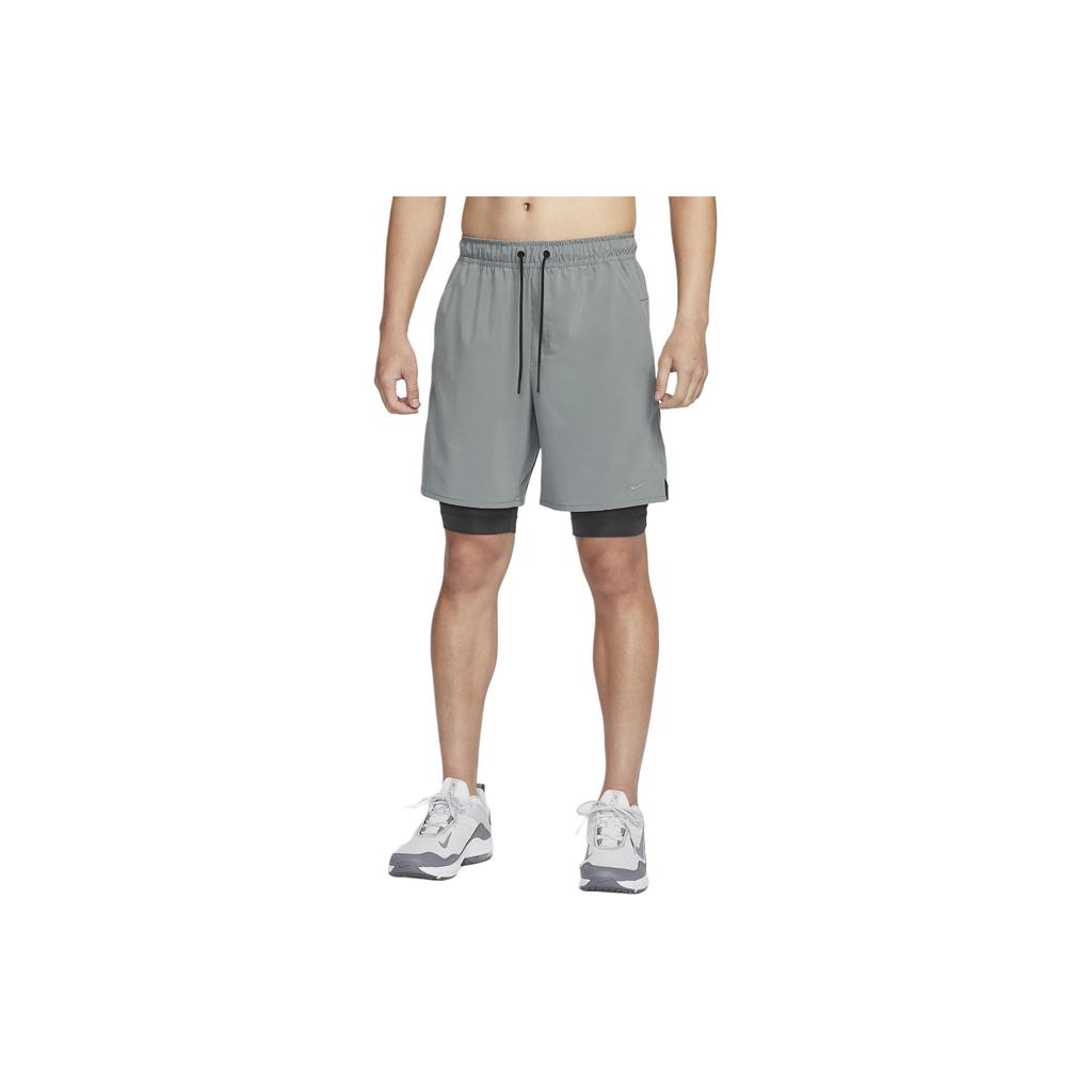 Nike Dri-FIT Unlimited Solid Logo Embroidered Two-In-One Casual Shorts Men Shorts Smoke-Gray DV9335084