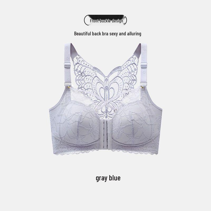 Plus Size Front Closure Wirefree Bra - Adjustable, Anti-Sagging, Side Support, Large Cup, Summer