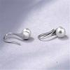 Pozytywne Okrągłe Perłowe Haczyki na Uszy Okrągła Perła 8-14mm Kolczyki Buty na Wysokim Obcasie Kształt Łyżki Prosty i Hojny Temperament Modne i Wszechstronne