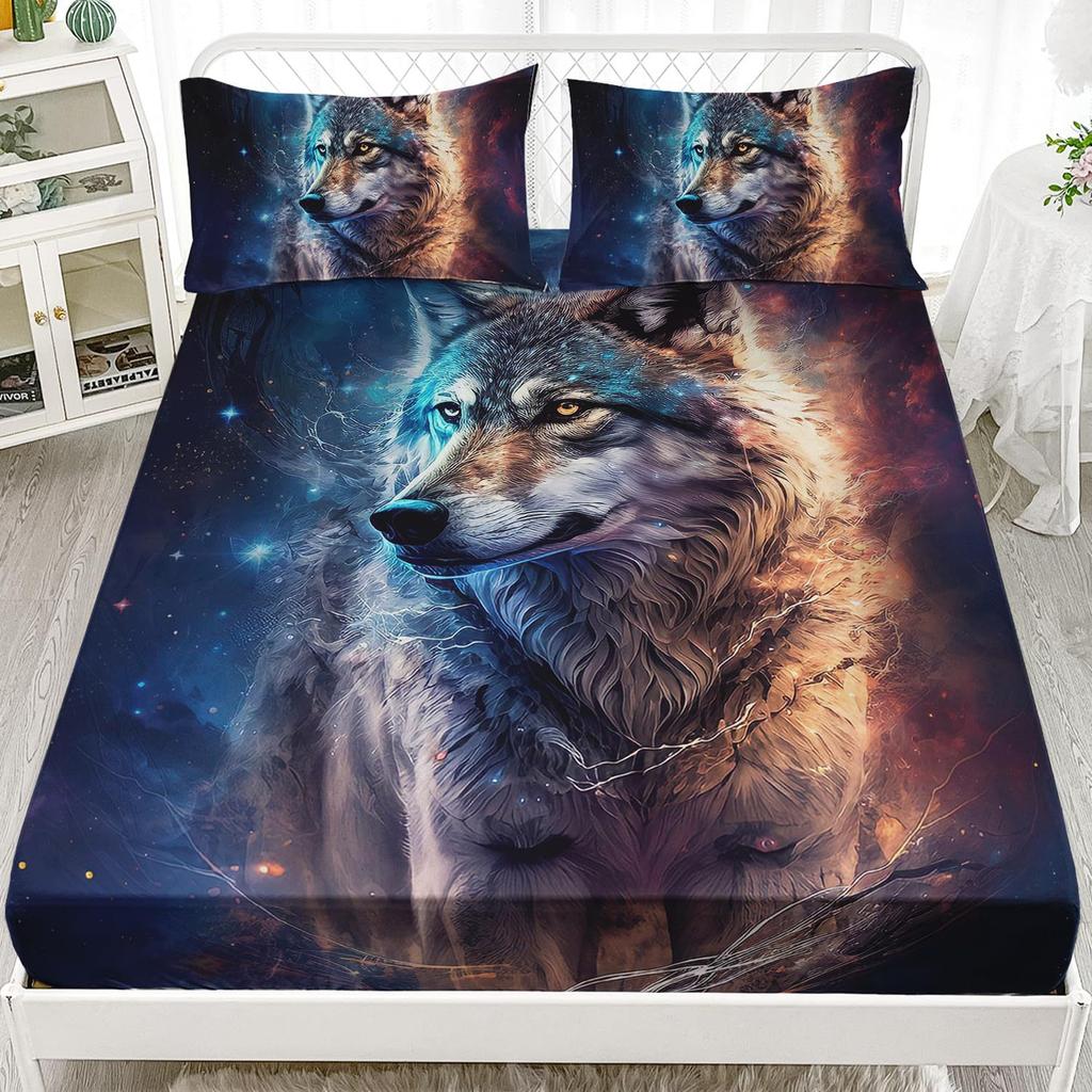 Forest Animal Pattern Mattress Three-Piece Digital Printing Mattress Bedding Set Adult Children