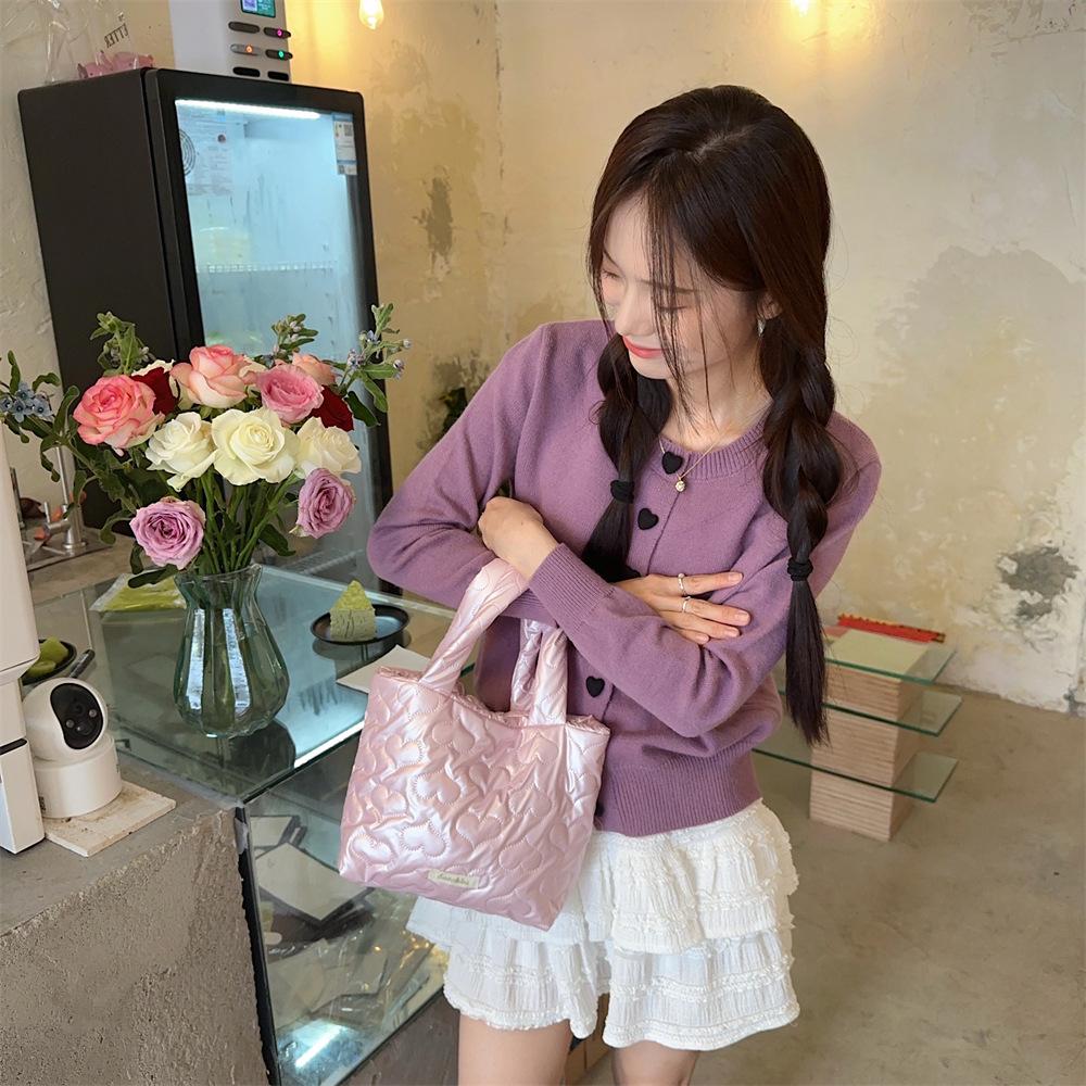 49221 Sac à main matelassé mignon petit carré pour le petit-déjeuner et le shopping