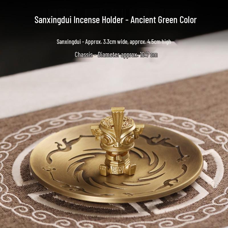 Sanxingdui Sandalwood Incense Holder Tray for Indoor Use