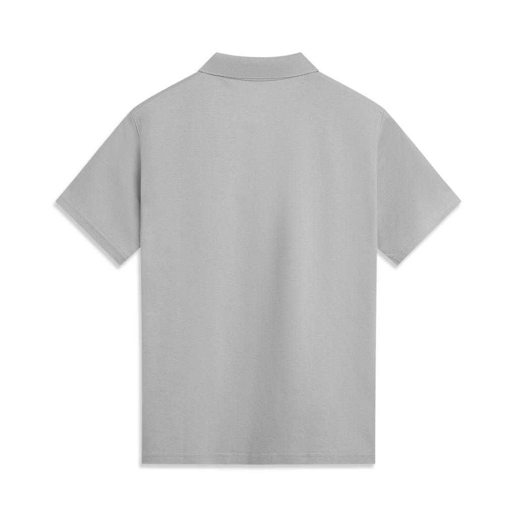 Li-Ning Comfortable Casual Minimalist Solid Color Versatile Moisture-Wicking Short Sleeve Polo Shirt Men Polo Shirts Ultimate-Gray APLV083-20