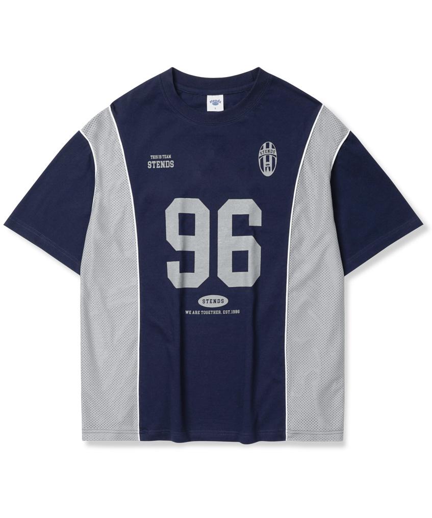STENDS [M~5Xl] Blockcore Mesh Football T-Shirt_Navy