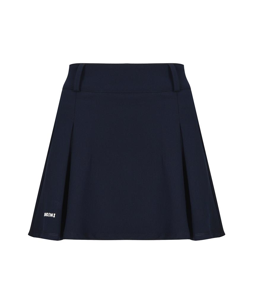KANDINI Navy Asymmetrical Pleated Skirt-26.Ver