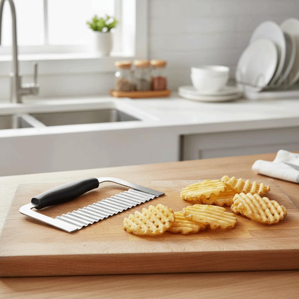 Stainless Steel Wavy Potato Cutter Rustproof Potato Chopper Wavy French Fries Cutter  Vegetable
