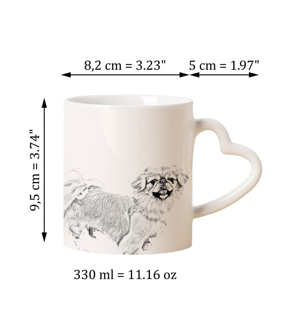 Pekingese, Pekinese, Peke - cup with a dog, adorable cup with a heart-shaped handle, universal gift from the Art-Dog brand