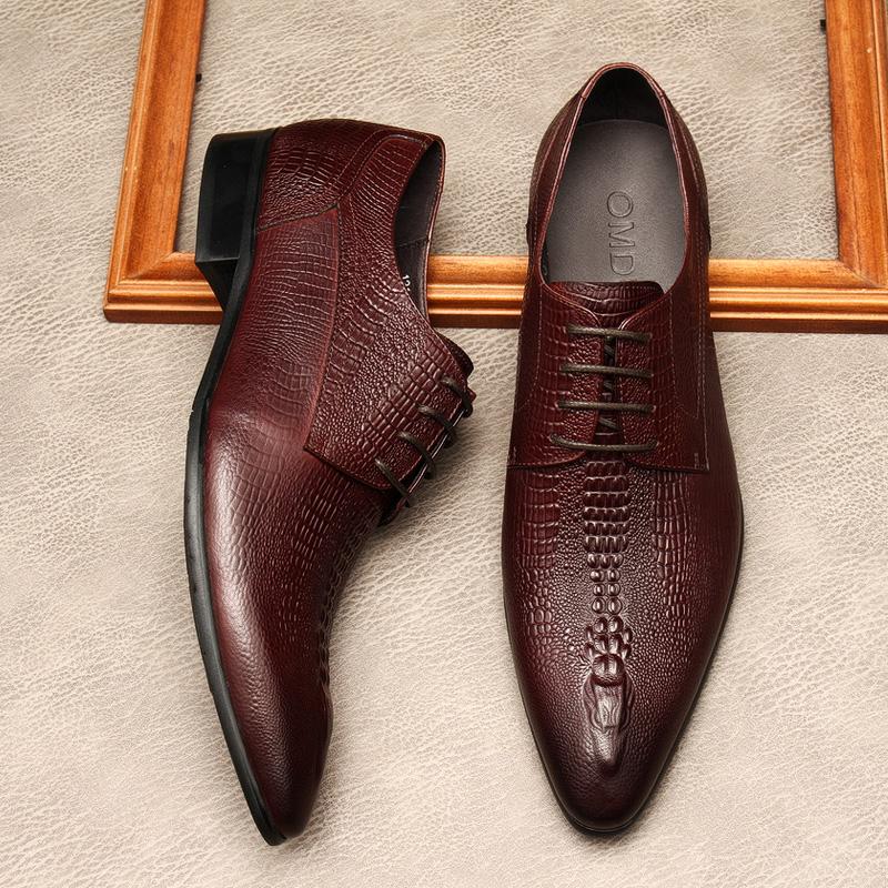 New Spring/Autumn Luxury Black/Red/Brown Handmade Lace-up Genuine Crocodile Leather Dress Oxford Flat Brogue Formal Oxford Shoes