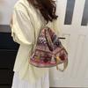 Woven Ethnic Style Backpack Tassel Bohemian Shoulder Bag Portable Fringe Shoulder Bag  Outdoor