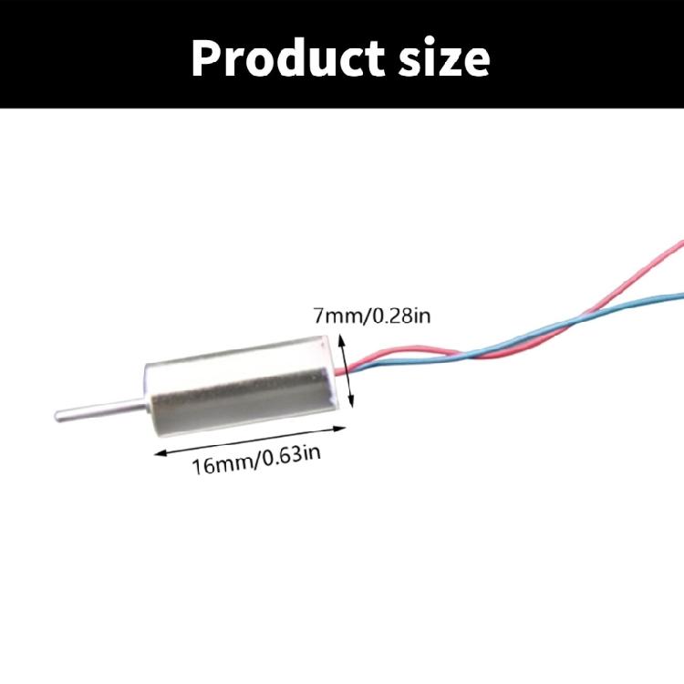 2Pcs Remote Control Model Helicopter Coreless Motors 7x16mm For High Speed Model Aircraft Project Accessories