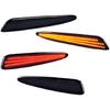 Front Fender Marker Lamps, Red Amber LED Front Bumper Side Marker Lights Smoke Lens, Compatible with Chevy Corvette C6 2005-2013