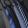 Corbata de negocios para hombre de 8 colores, corbata con cremallera estampada, corbata a rayas para boda del novio, corbatas de moda