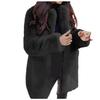 Womens Ladies Warm Plus Size Solid Color Plush Long Sleeve Lapel Imitation Coat
