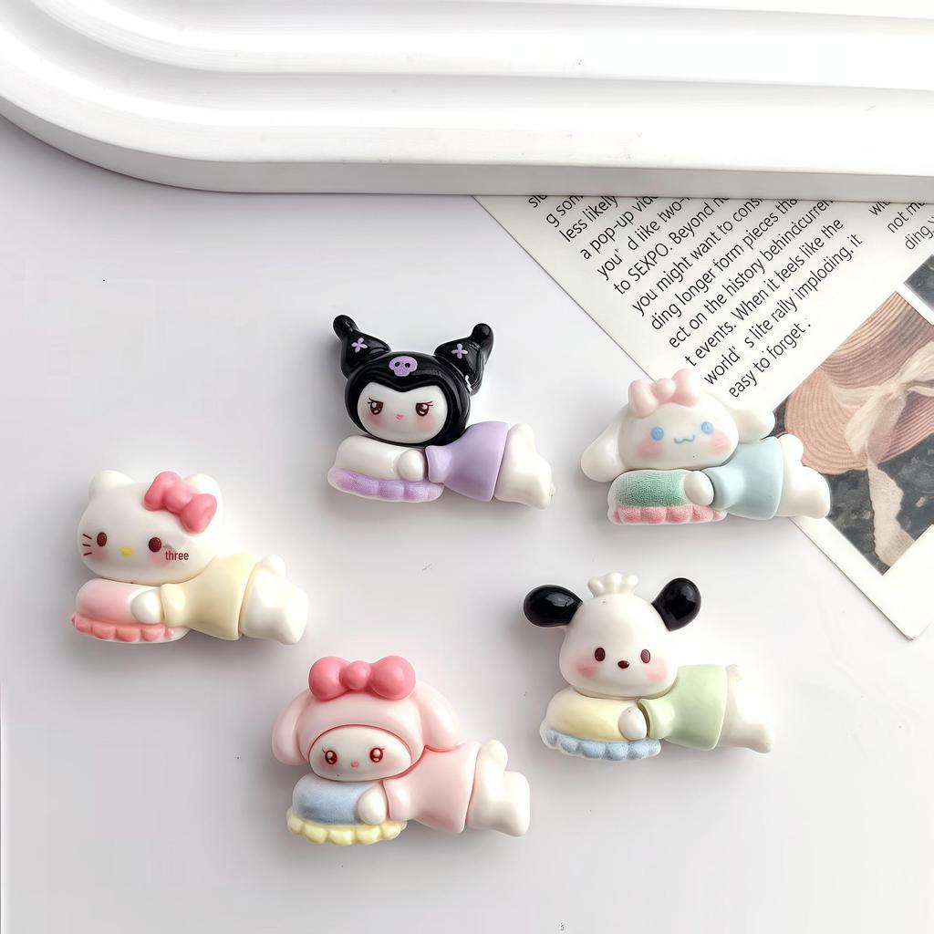 Cute Cartoon DIY Resin Ornaments: Sanrio Swimming Series Hair Clips, Phone Cases & Shoe Buckles