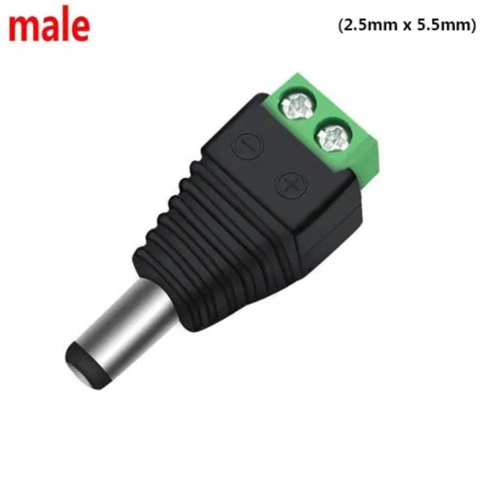 12V DC Power Connector 5.5mm x 2.5mm Power Jack Adapter 100 Pairs/100PCS For Led Strip CCTV Security Camera Wire Ends