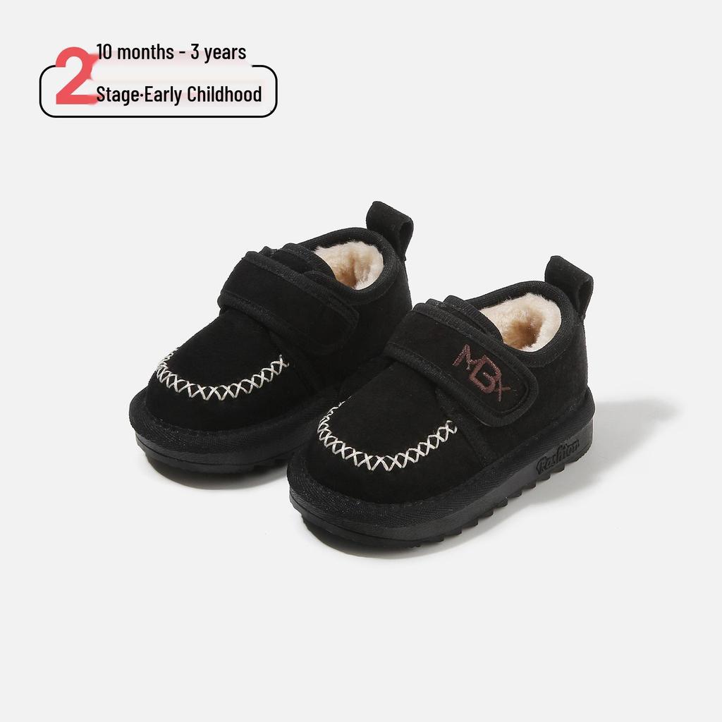 Infant & Toddler Soft Sole Non-Slip Fleece-Lined Walking Shoes for Boys & Girls