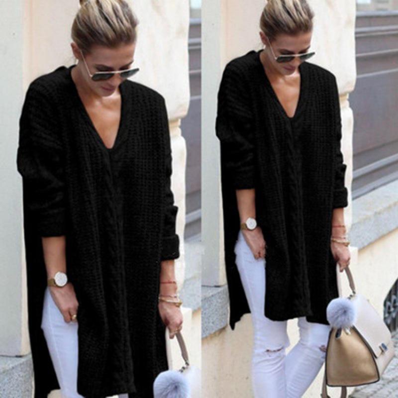 Pulover tricotat de lungime medie pentru femei, european și american, iarna 2023