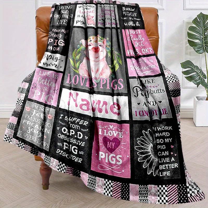 Like Pigs Customize Your Name Blanket Warm Comfortable And Soft Blankets Are Suitable For Home Lunch Break Blanket Office Sofa Sofa Gift To Relatives