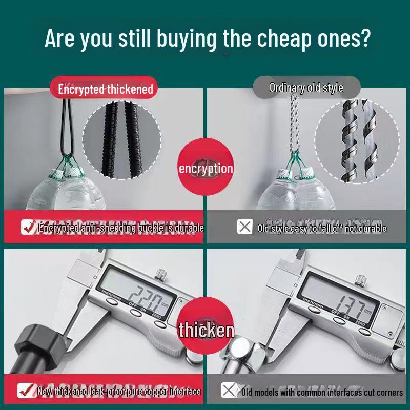 Furtun de duș negru din oțel inoxidabil rezistent la explozii cu duș tip ploaie, 1,5m - 2m