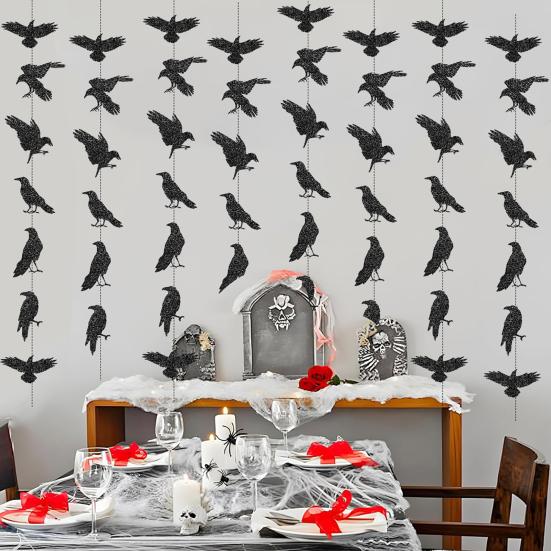 Black Crow Raven Halloween Decoration Festive Atmosphere Enhancer Party Banner Home Party Festival Decor
