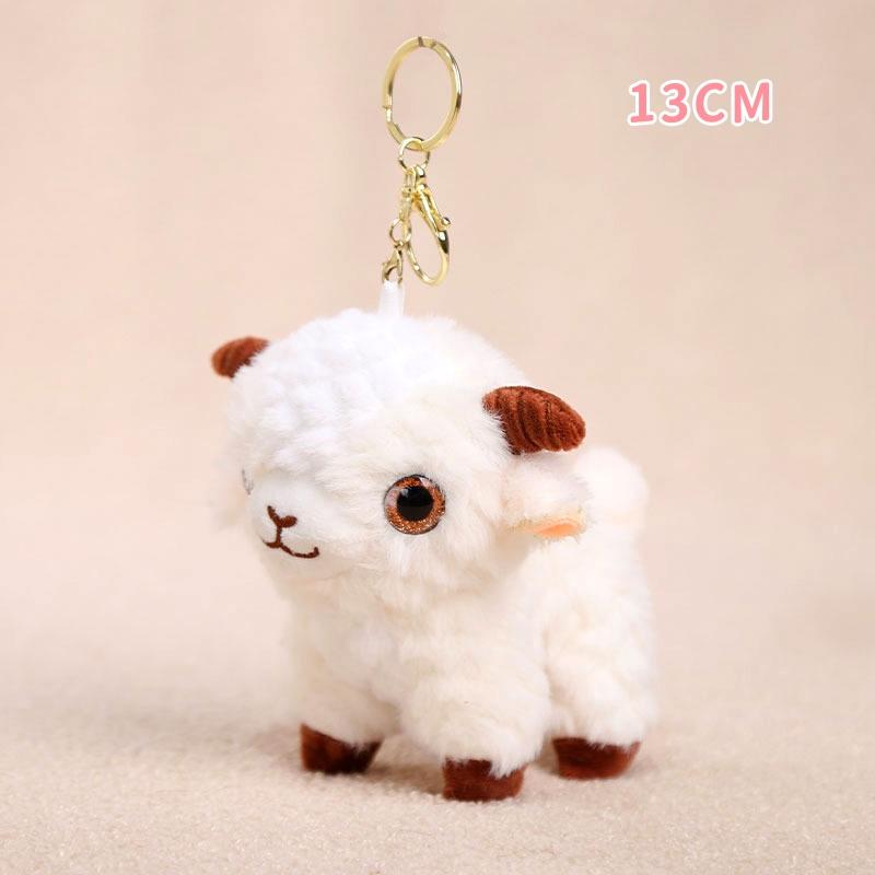 Soft Plush Sheep Keychain Lovely Appearance 3D Mini Animal Key Ring Holder Cute Bag Charm Car Pendant for Stocking Stuffers