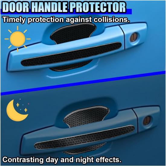 ZIMISI 8PCS Car Door Handle Bowl Sticker, Reflective Anti-Scratch Auto Door Handle Cup Protector, Self-Adhesive Door Side Handle Paint Protective