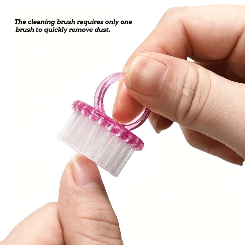 Pack Of 4 Round Head Nail Cleaning Brushes In Macaron Colors For Gentle Nail Hygiene Ergonomic Grip And Portable Travel Friendly Design