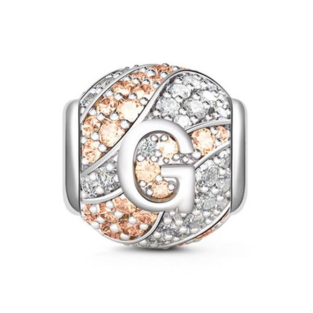 Kulaté Pave Abc Písmeno abecedy 925 Sterling Silver korálky Charm Fit Originální módní náramky pro kutily pro ženy Dárkové šperky