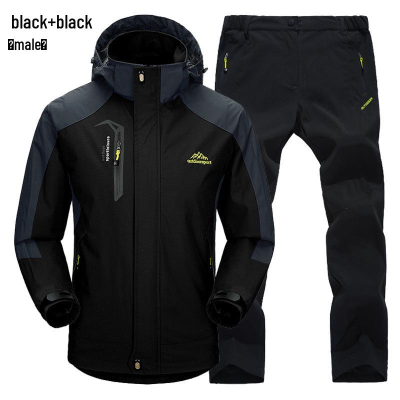 Outdoor Windbreaker Pants and Jacket Set for Men and Women - Windproof, Waterproof, Ideal for Spring/Autumn Hiking