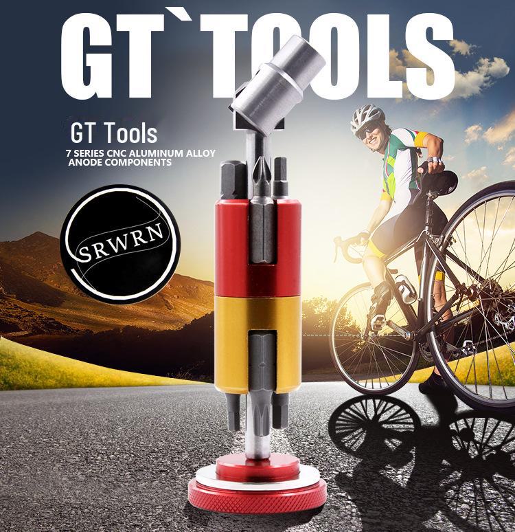 Oyuk Şaft ve T25 Altıgen Anahtar ile Kompakt Bisiklet Çok Amaçlı Aleti