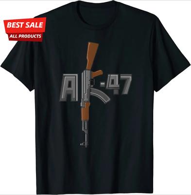 AK47 Assault Rifle Gun K Font AK47 Gun Owner TShirt 100 Cotton ONeck Summer Short Sleeve Casual Mens Tshirt Size S3XL