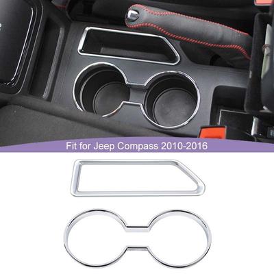  ABS Cup Holder Decoration Storage Grid Cover Sticker Fit For Jeep Patriot For Jeep Compass 2010-2016 Interior Accessories