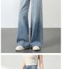 Light Blue High-Waisted Wide-Leg Jeans for Women, 2026, Slimming for Pear-Shaped Figures, Loose, Straight-Leg, Spring/Autumn Style