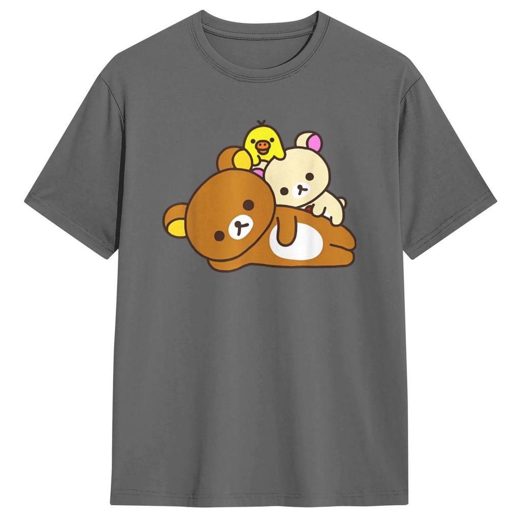 Men Women T Shirt Rilakkuma Bear Face T-Shirts Fashion Beach Tee Shirt Y2K Basic Pattern Cotton Clothes Gift Idea