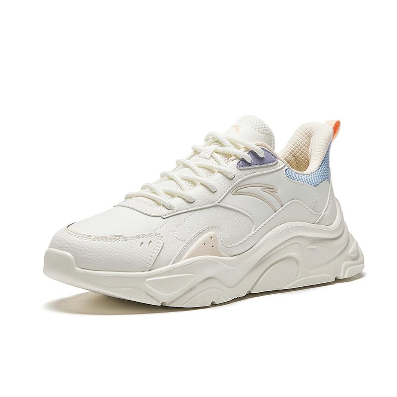 Anta Comfortable Simple Non-Slip Wear-Resistant Low-Top Casual Shoes Women sneaker White Blue 922448811-5