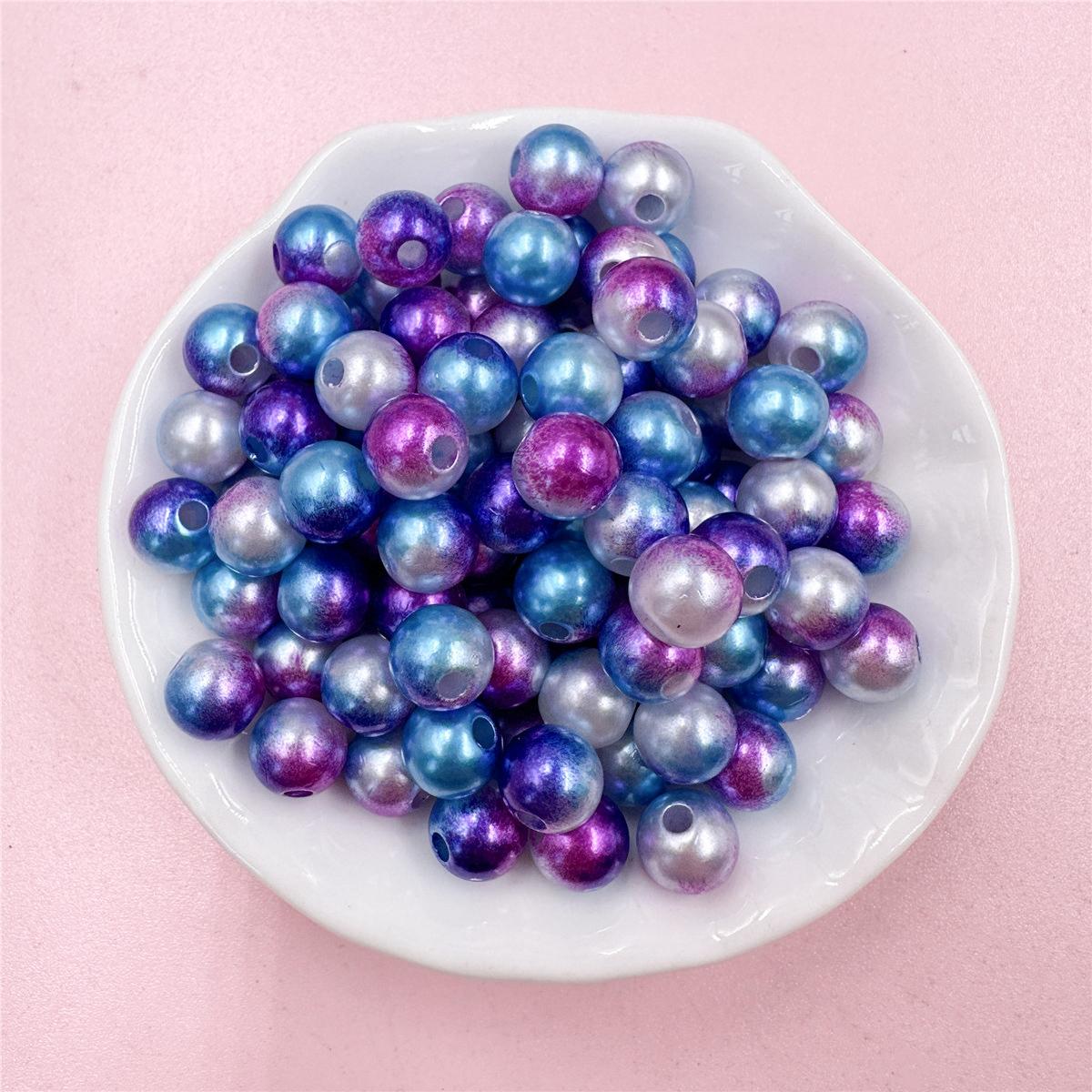 

120 шт. 8 мм Градієнтний колір Імітація перлів Аксесуари для прикрас Розсипчасті намистини DIY Ручна робота ABS Намистина з прямим отвором Перлина русалки 10