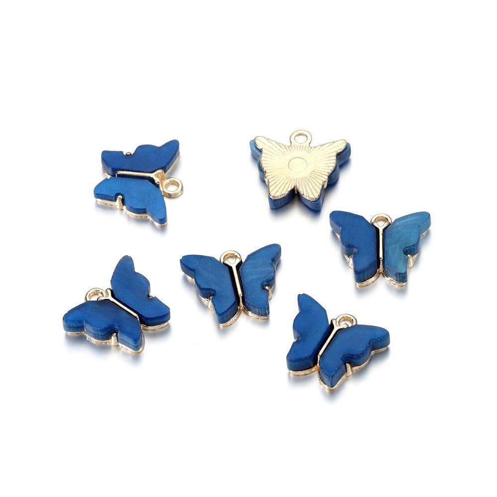 10pcs/lot Colorful Resin Butterfly Charms Pendant Enamel Metal Small Charms Necklace Bracelet For DIY Jewelry Making Accessories