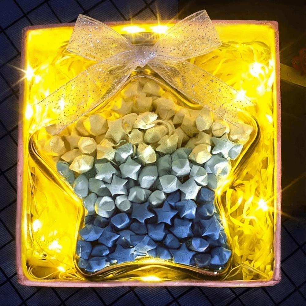 DIY Five Pointed Star Bottle Gift Box Lucky Star Paper Folding Strips  Friends Students Teachers